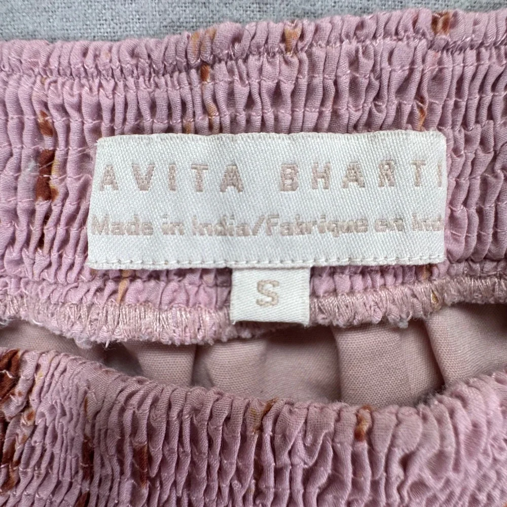 Avita Bhartia X Anthropologie Womens Pink Yellow Tie Dye Tiered Maxi Skirt Small